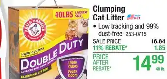 Menards Arm & Hammer Double Duty Advanced Odor Control Clumping Cat Litter - 40 lbs offer