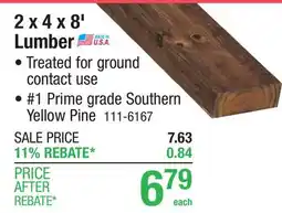 Menards AC2 2 x 4 x 8' #1 Prime Ground Contact CedarTone Premium Pressure Treated Lumber offer