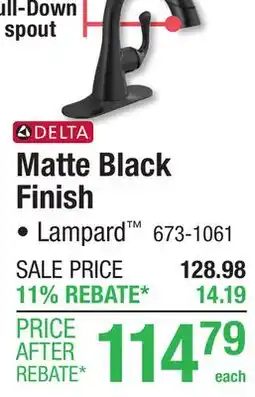 Menards Delta Lampard One-Handle 4 Centerset Pull-Down Matte Black Bathroom Sink Faucet offer