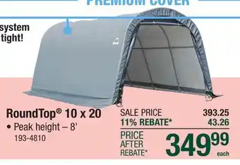 Menards ShelterLogic RoundTop AutoShelter 10 x 20 Fabric Carport offer