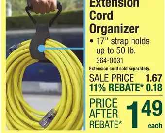 Menards Extension Cord Organizer offer