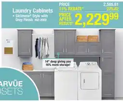 Menards KLËARVŪE Cabinetry Strömma Gray 9-1/2' Laundry Room - Cabinets Only offer