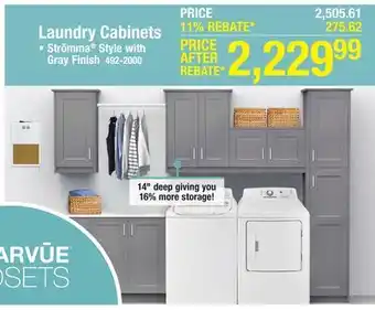 Menards KLËARVŪE Cabinetry Strömma Gray 9-1/2' Laundry Room - Cabinets Only offer