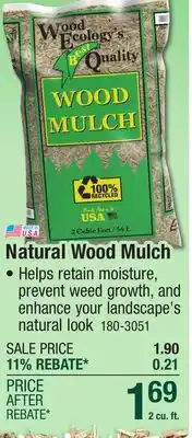 Menards Wood Ecology's Best Natural Wood Mulch - 2.0 Cu. Ft offer