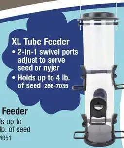 Menards Perky-Pet Black 2-in-1 XL Tube Bird Feeder offer