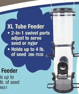Menards Perky-Pet Black 2-in-1 XL Tube Bird Feeder offer