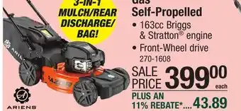 Menards Ariens Razor 21 163cc Gas Self-Propelled Lawn Mower offer