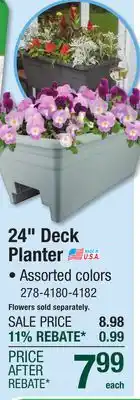 Menards 24 Black Plastic Deck Rail Planter offer