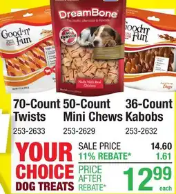 Menards Good 'n' Fun Triple Flavor Twists Dog Treats - 70 pk offer