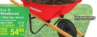 Menards Yardworks 5 cu. ft. Wheelbarrow offer