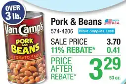 Menards Van Camp's Pork and Beans - 53 oz offer