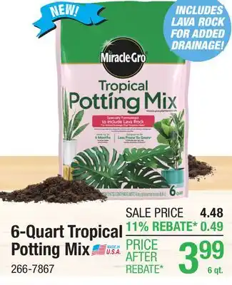 Menards Miracle-Gro Tropical Potting Mix - 6 qt offer