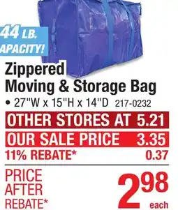Menards ShoulderDolly 27W x 15H x 14D 24-Gallon Heavy-Duty Moving and Storage Bag offer