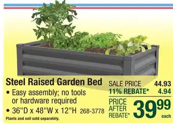 Menards Master Garden 48 x 36 Metal Raised Garden Bed offer