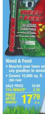 Menards FOREVER GREEN Weed & Feed Lawn Fertilizer - 10,000 sq. ft offer