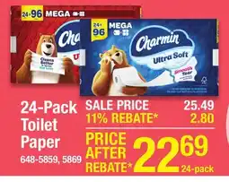 Menards Charmin Ultra Strong Toilet Paper - 24 Mega Rolls offer