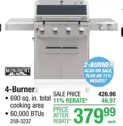 Menards Monument ClearView Mesa 4-Burner Propane Gas Grill offer