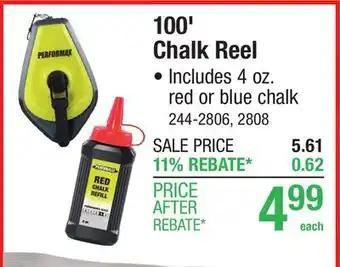 Menards Performax 100' 3X Chalk Reel with Red Chalk offer