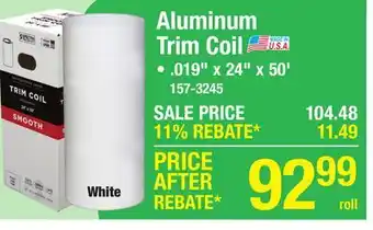 Menards 24 x 50' White/White Aluminum Trim Coil offer