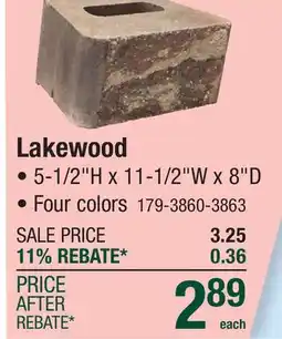 Menards 5-1/2 x 11-1/2 Tan Lakewood Retaining Wall Block offer
