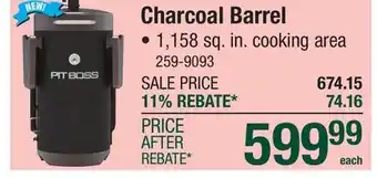 Menards Pit Boss Champion Charcoal Barrel Smoker offer