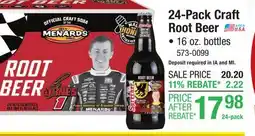 Menards Sprecher Fire-Brewed Root Beer Soda Bottles - 24 Pack offer