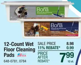 Menards Bona Disposable Wet Cleaning Pads for Hardwood Floors - 12 ct offer