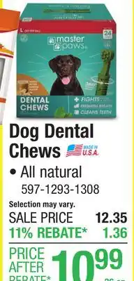 Menards Master Paws Tiny Peanut Butter Banana Dental Chews Dog Treats - 36 oz offer