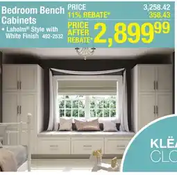 Menards KLËARVŪE Laholm White Bedroom Bench - Cabinets Only offer