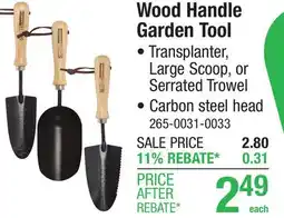 Menards Master Garden Wood Handle Transplanter offer