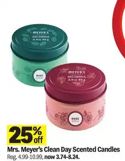Meijer Mrs. Meyer's Clean Day Scented Candles offer