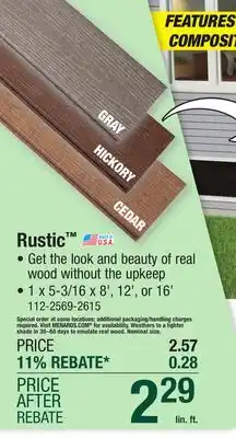 Menards UltraDeck Rustic 8' Gray Low-Maintenance Composite Decking offer