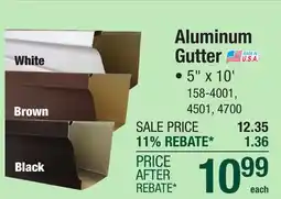 Menards Spectra Metals 5 x 10' White K-Style Aluminum Gutter offer