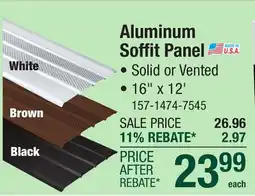 Menards Aluminum Soffit Panel offer