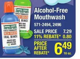 Menards TheraBreath Fresh Breath Mild Mint Alcohol-Free Mouthwash - 16 oz offer