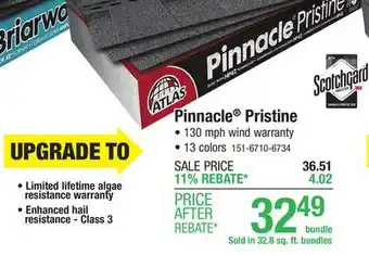 Menards Atlas Pinnacle Pristine Black Architectural Roofing Shingles (32.8 sq. ft.) offer