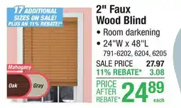 Menards Window Images 2 Oak Room Darkening Cordless Faux Wood Blind - 24W x 48L offer