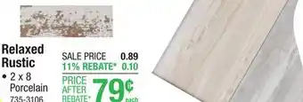 Menards Mohawk Clean Protect Relaxed Rustic Whitewash 2 x 8 Porcelain Floor and Wall Tile offer