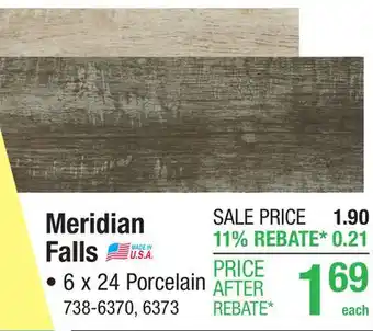 Menards Mohawk CleanProtect Meridian Falls Pearl Wood 6 x 24 Porcelain Floor and Wall Tile offer