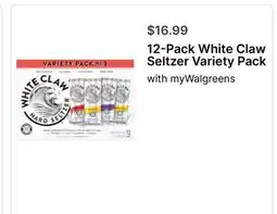 Walgreens 12-Pack White Claw Seltzer Variety Pack offer