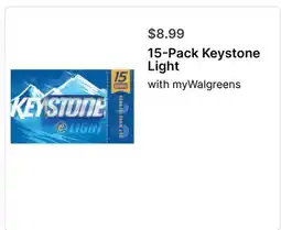 Walgreens 15 - Pack Keystone Light offer