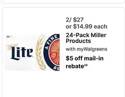 Walgreens 24-Pack Miller Products offer