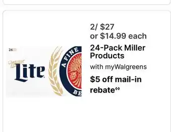 Walgreens 24-Pack Miller Products offer