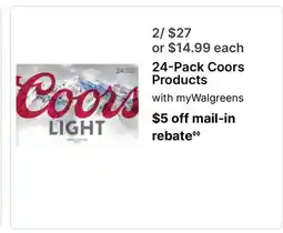 Walgreens 24-Pack Coors Products offer