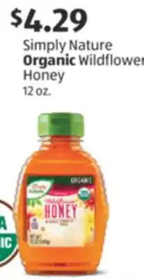 Aldi Simply Nature Organic Wildflower Honey offer