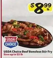 Winn Dixie USDA Choice Beef Boneless Stir Fry offer