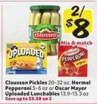 Winn Dixie Claussen Pickles, Hormel Pepperoni, Oscar Mayer Uploaded Lunchables offer