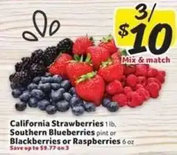Winn Dixie California Strawberries, Southern Blueberries, Blackberries or Raspberries offer