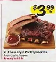 Winn Dixie St. Louis Style Pork Spareribs offer