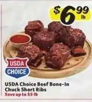 Winn Dixie USDA Choice Beef Bone-In Chuck Short Ribs offer
